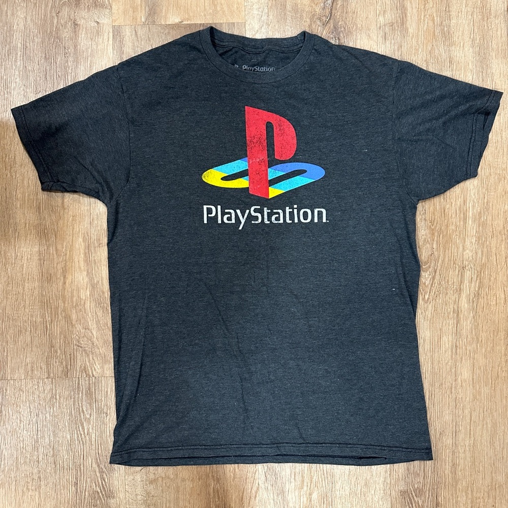 Sony PlayStation Black T-Shirt with Multicolor Logo